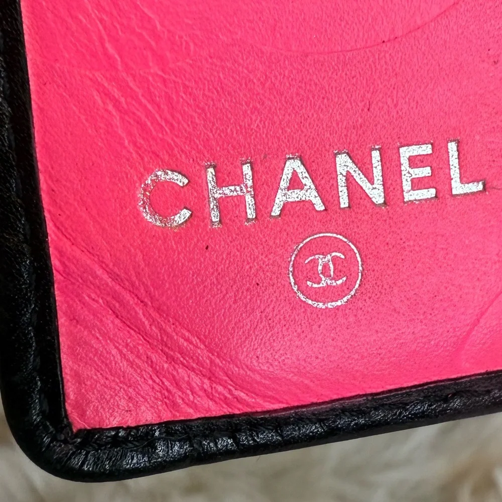 ❤️CHANEL LIGNE CAMBON BI-FOLD WALLET QUILTED BLACK LAMBSKIN - Picture 16 of 16